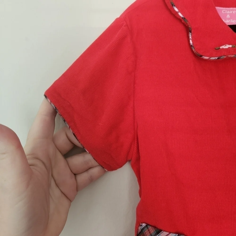 Claire & Charlie red courdroy dress size 8